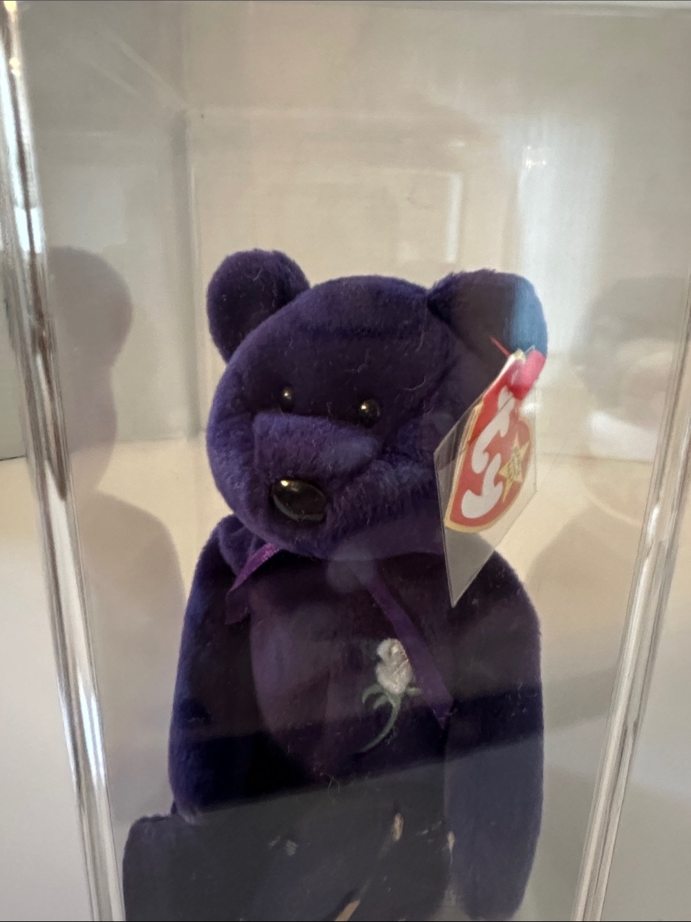 TY Princess Purple Plush Bear with Heart Tag